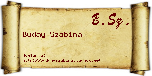 Buday Szabina névjegykártya